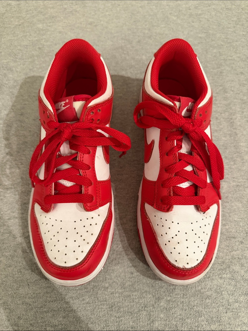 Nike Kids Red and White Low-Top Sneakers